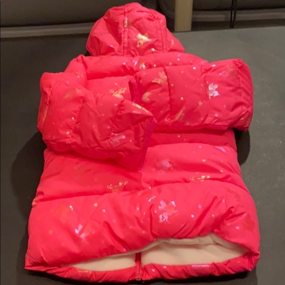 Knockout Pink & Iridescent Unicorn Puffer Jacket - Picture 2 of 5